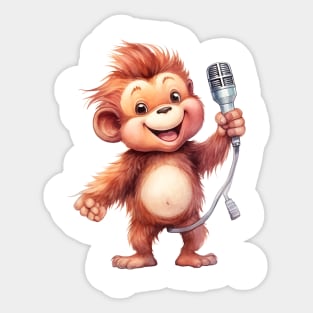 Orangutan Singing Sticker